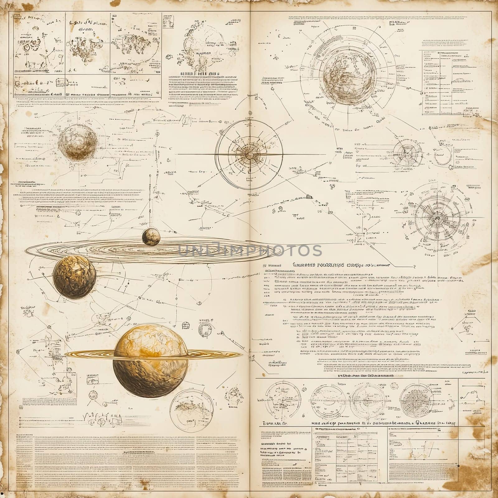The artwork provides a comprehensive overview of celestial navigation, featuring diagrams of planets, star charts, and navigational techniques, showcasing historical astronomical knowledge.