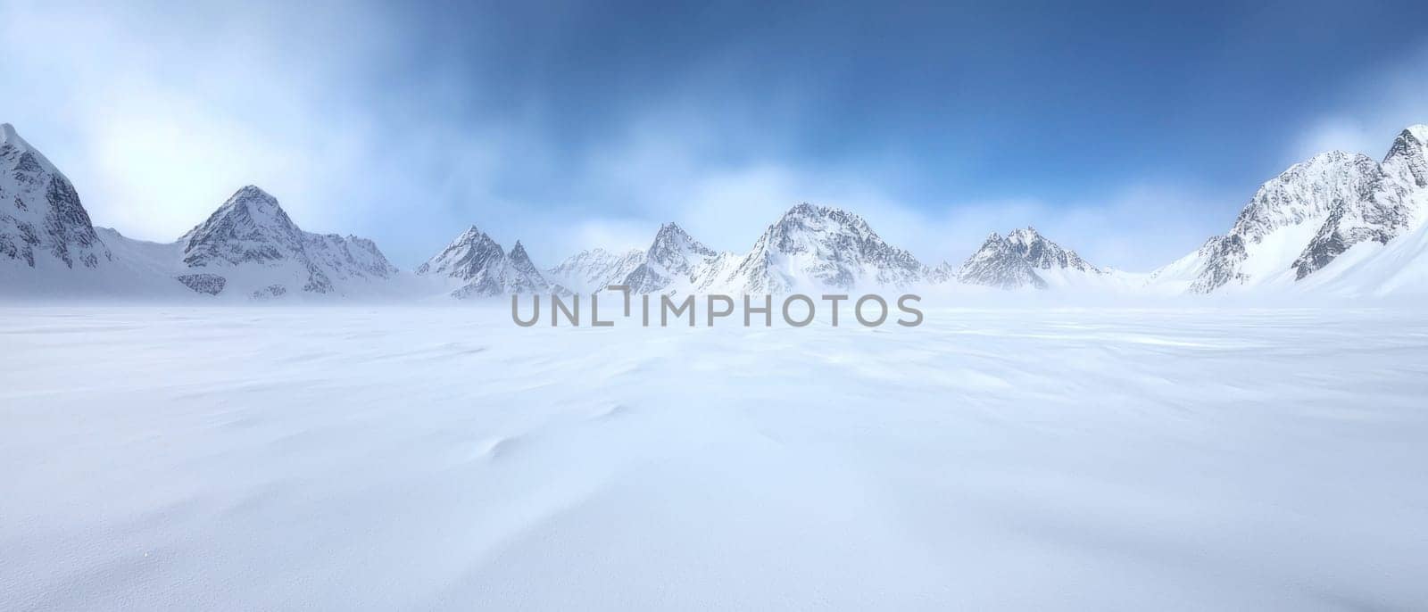 breathtaking snowstorm in mountains creates serene winter landscape.