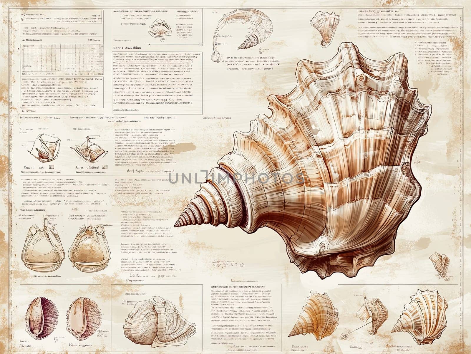 A comprehensive infographic illustrates various types of sea shells, showcasing detailed diagrams and descriptions that enhance understanding of their anatomy and classification.