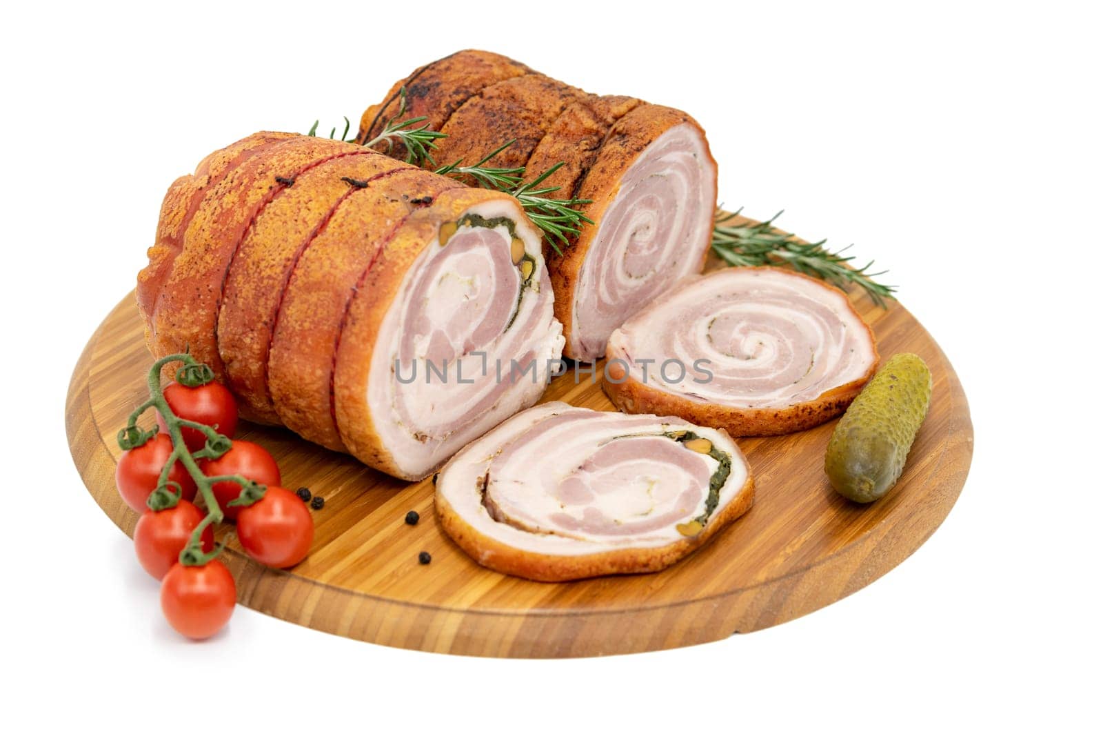 Homemade Rolled Porchetta Roast with Several Herbs