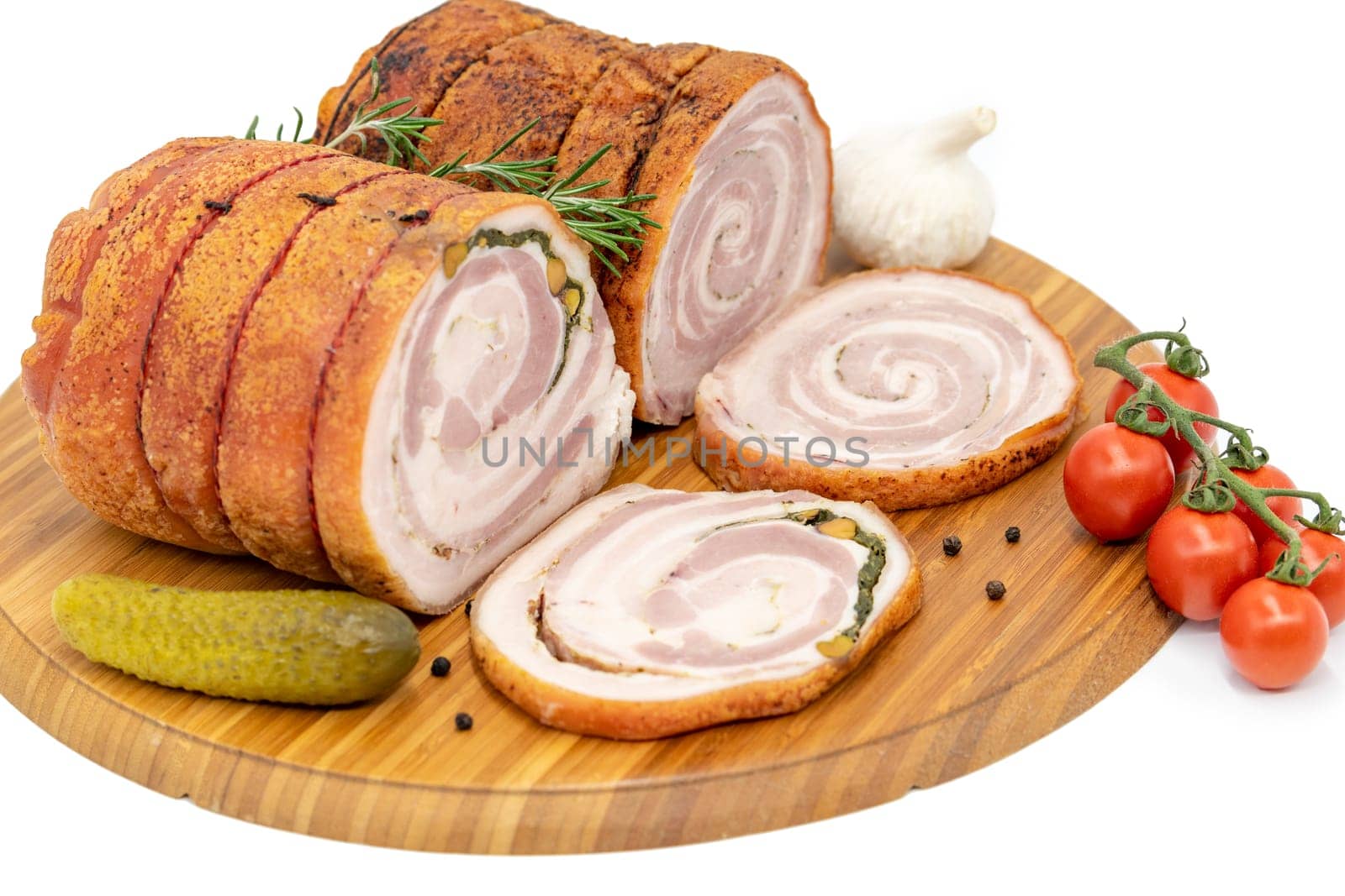 Homemade Rolled Porchetta Roast with Several Herbs
