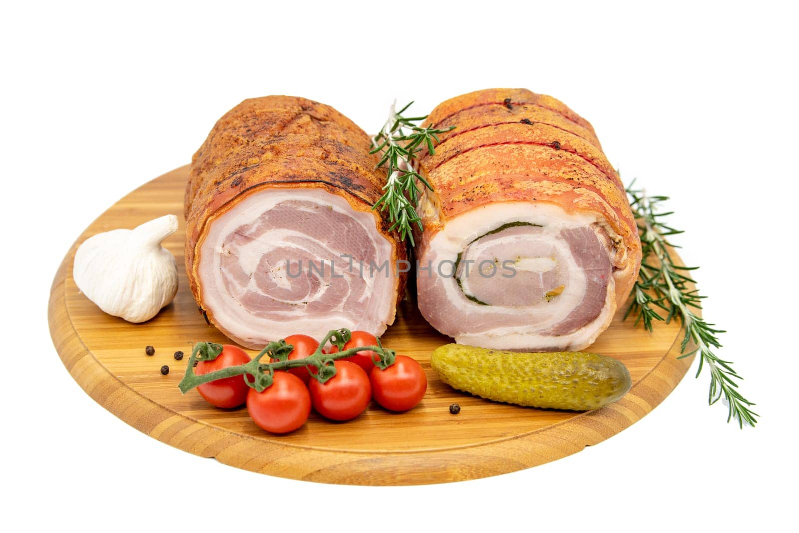 Homemade Rolled Porchetta Roast with Several Herbs