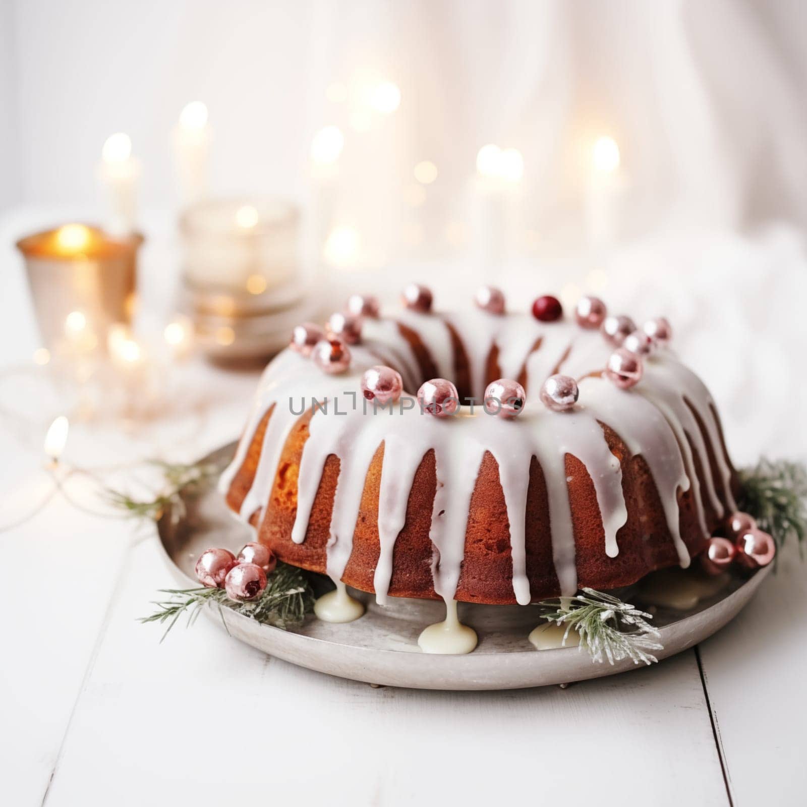 Christmas Pudding in Powdered Sugar. High quality photo
