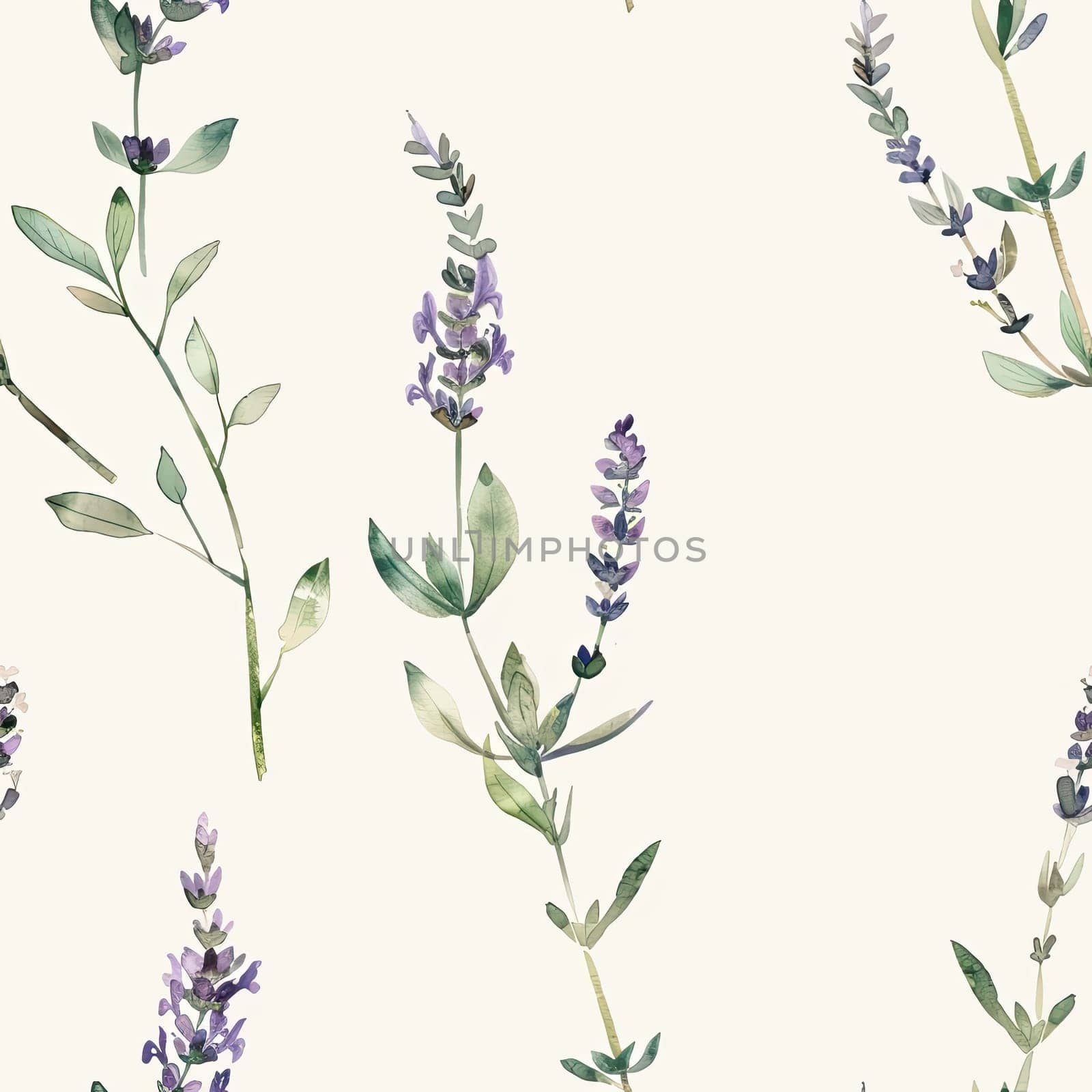 Lavender sprigs in varying heights and shades of purple are artistically arranged against a soft, light background, creating a serene and botanical atmosphere.