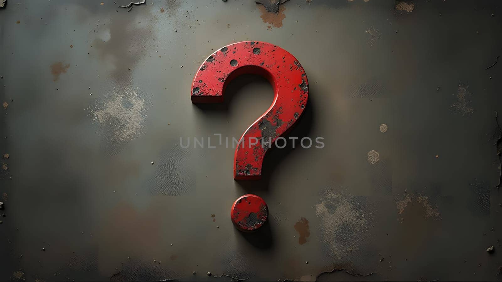 abstract picture with big red question mark, generative ai. High quality photo