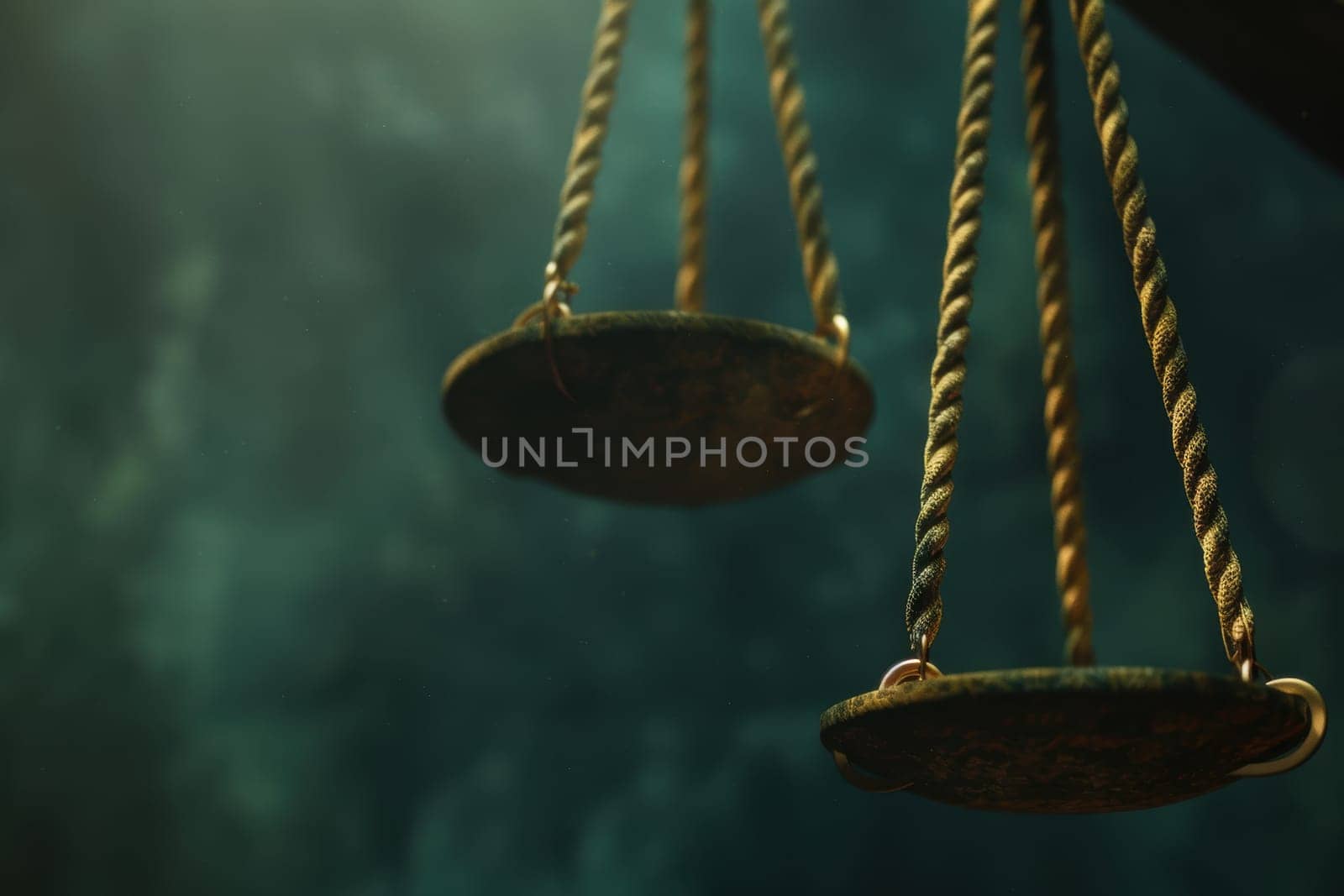 Scales poised on a tightrope symbolize the delicate balance of decision-making in business. featuring high-detail photorealism, dramatic lighting, and vibrant textures, ideal for art or poster design.