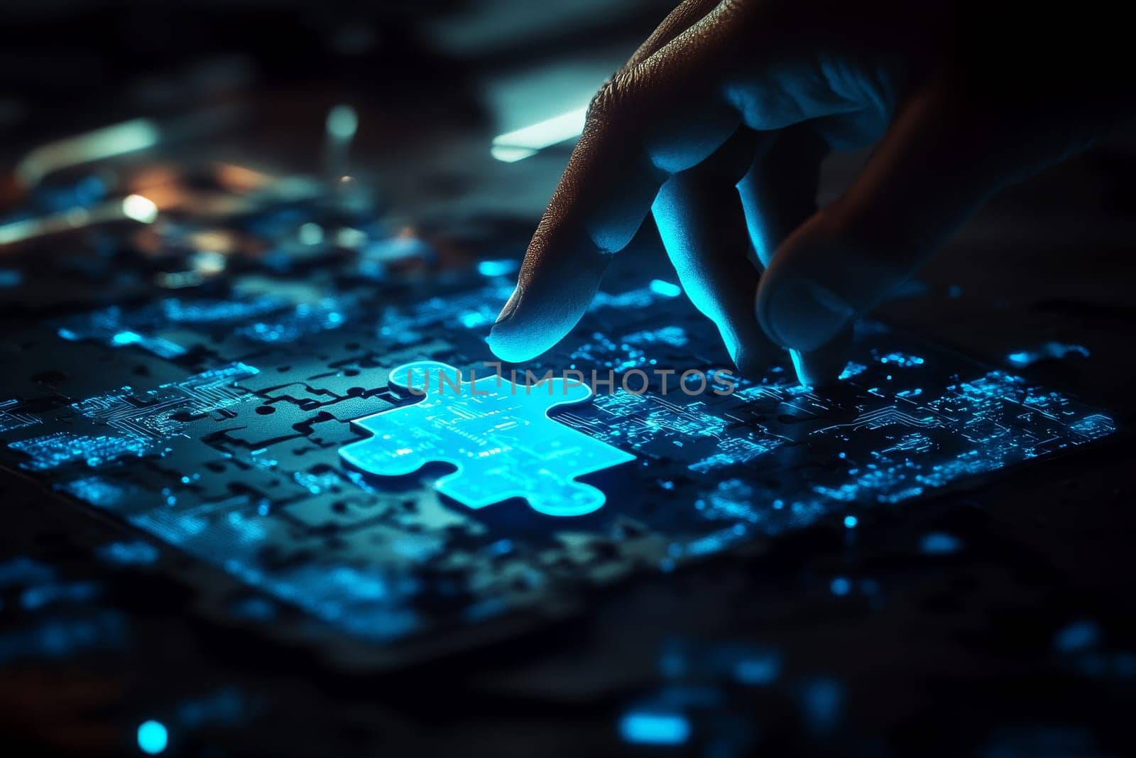 An abstract representation of digital transformation in the corporate world, showcasing the integration of advanced technology to revolutionize business processes and drive change..