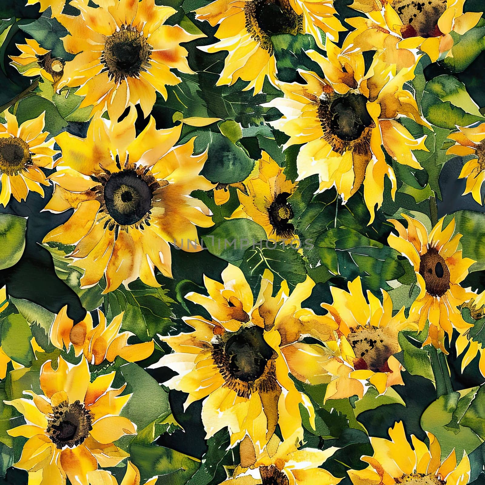 Sunflowers flourish in a verdant garden, their bright yellow blossoms creating a lively atmosphere. The rich green leaves complement the flowers beautifully, enhancing the vibrant scene.