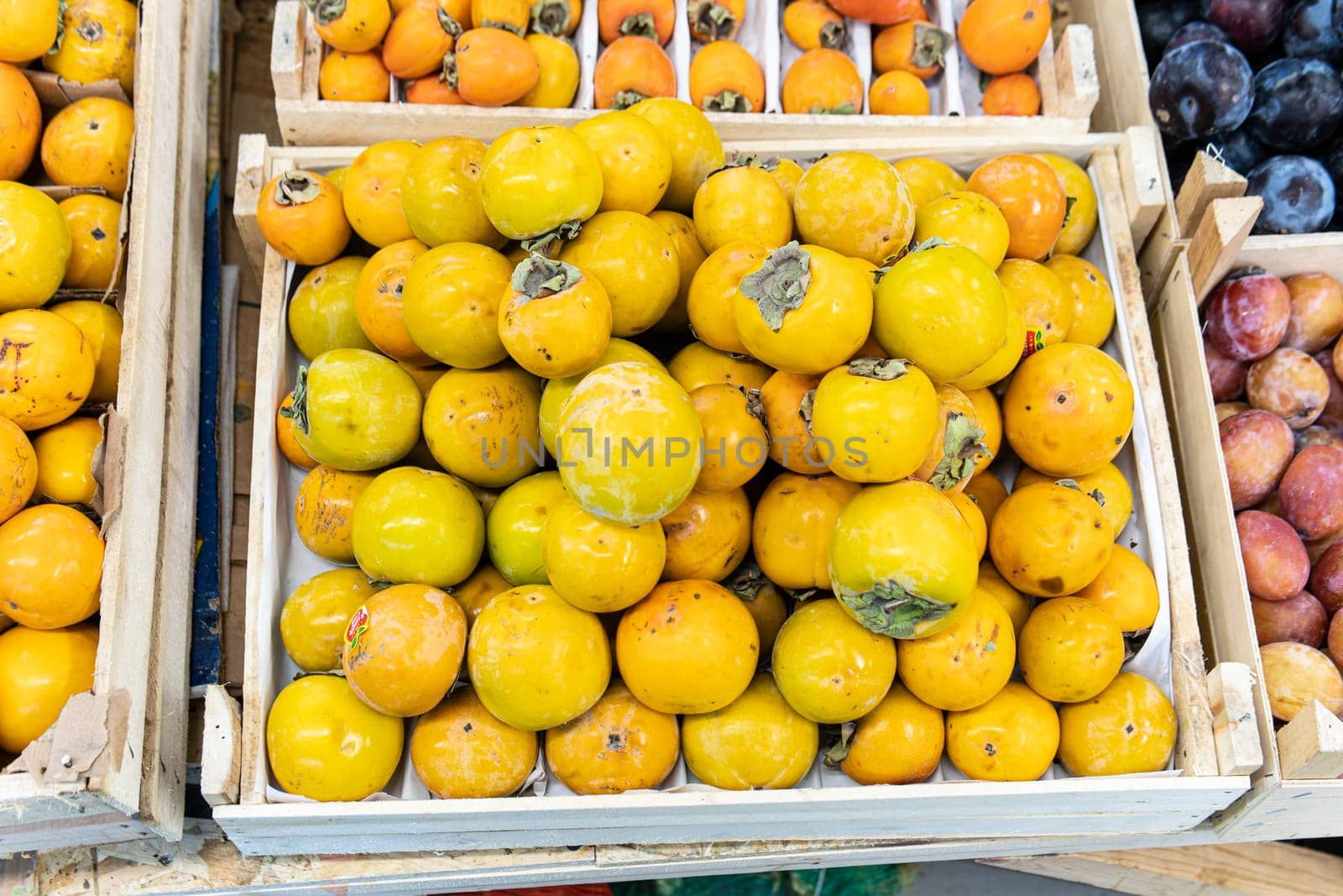 persimmon raw fresh food vegetable green harvest health market vegetarian fruit organic juicy