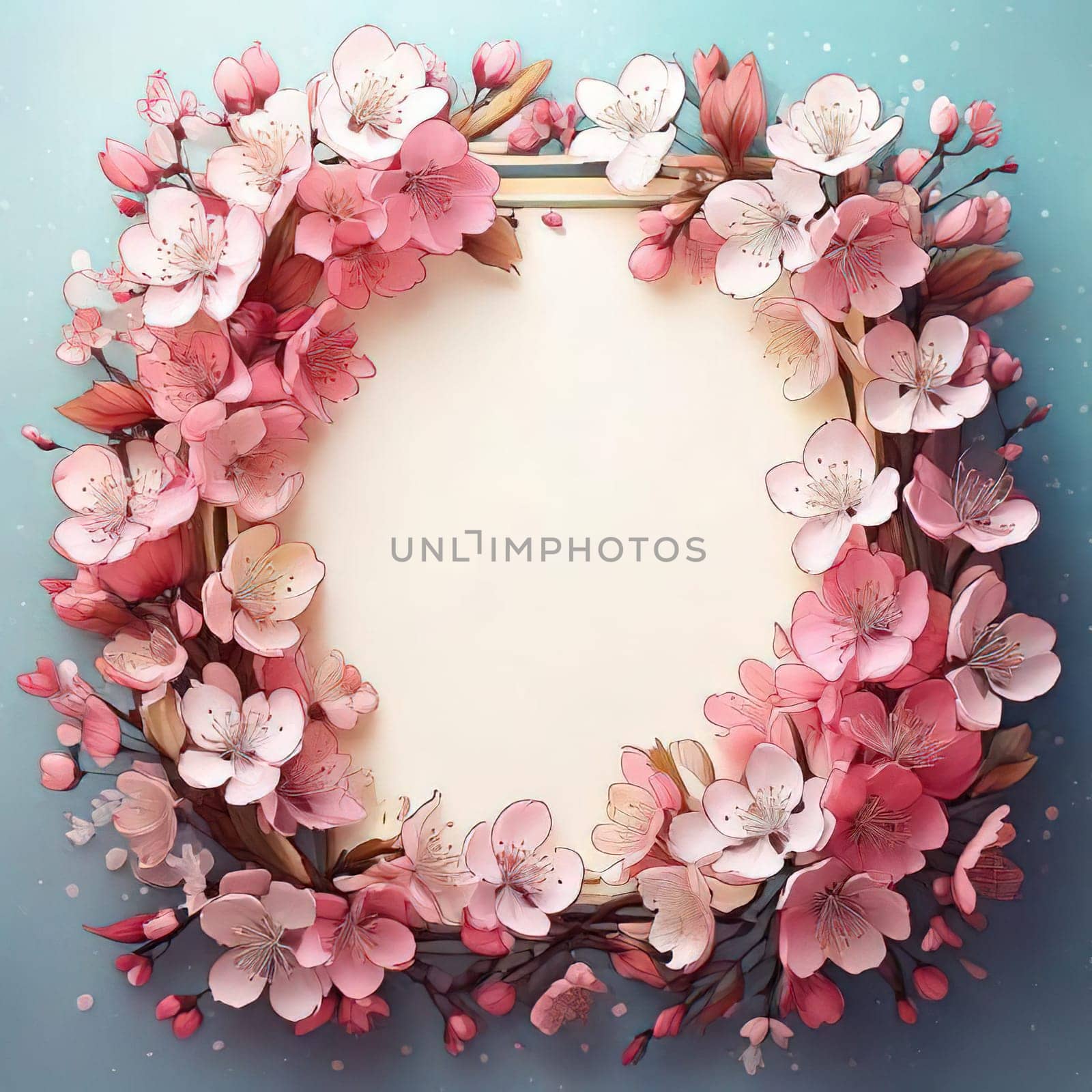 Breathtaking Beauty of Spring. Special Occasion Floral Template. Pastel Colors and Blank Space Floral Frame. Perfect Design for Invitations, Special Occasions and Celebrations. A delicate floral frame designed in soft pastel tones provides the perfect backdrop for invitations, cards, announcements or congratulatory messages. Featuring vibrantly colored flowers, this elegant yet simple design includes a large blank space in the center for adding text. Perfect for special occasions, wedding invitations, birthday cards or social media sharing.