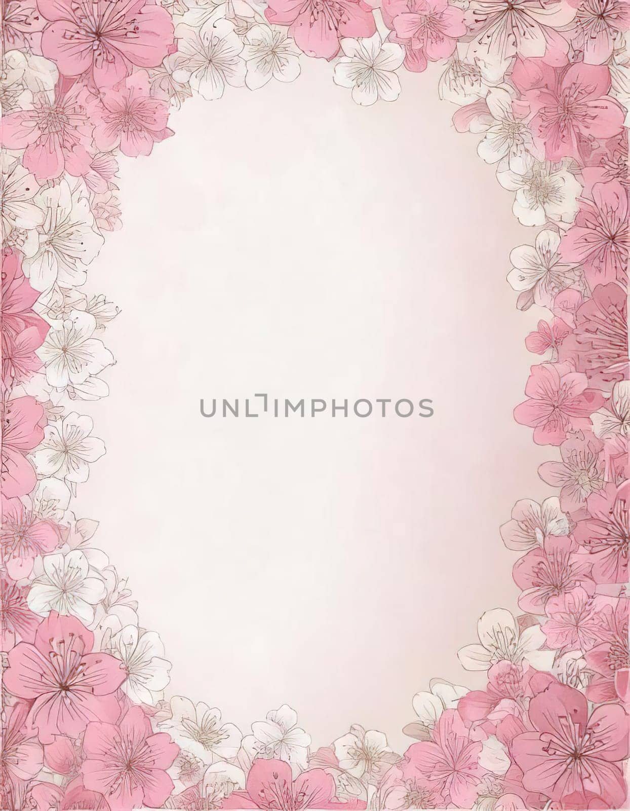 Breathtaking Beauty of Spring. Special Occasion Floral Template. Pastel Colors and Blank Space Floral Frame. Perfect Design for Invitations, Special Occasions and Celebrations. A delicate floral frame designed in soft pastel tones provides the perfect backdrop for invitations, cards, announcements or congratulatory messages. Featuring vibrantly colored flowers, this elegant yet simple design includes a large blank space in the center for adding text. Perfect for special occasions, wedding invitations, birthday cards or social media sharing.