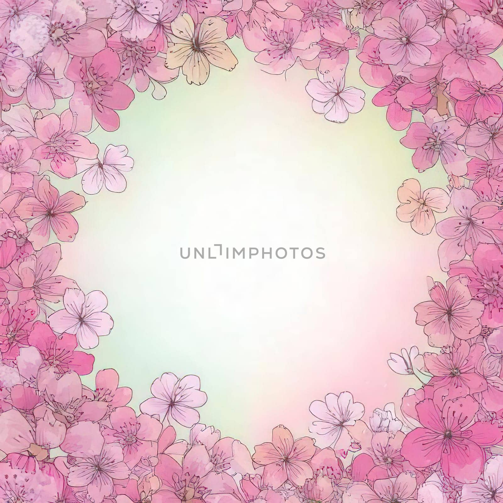 Breathtaking Beauty of Spring. Special Occasion Floral Template. Pastel Colors and Blank Space Floral Frame. Perfect Design for Invitations, Special Occasions and Celebrations. A delicate floral frame designed in soft pastel tones provides the perfect backdrop for invitations, cards, announcements or congratulatory messages. Featuring vibrantly colored flowers, this elegant yet simple design includes a large blank space in the center for adding text. Perfect for special occasions, wedding invitations, birthday cards or social media sharing.