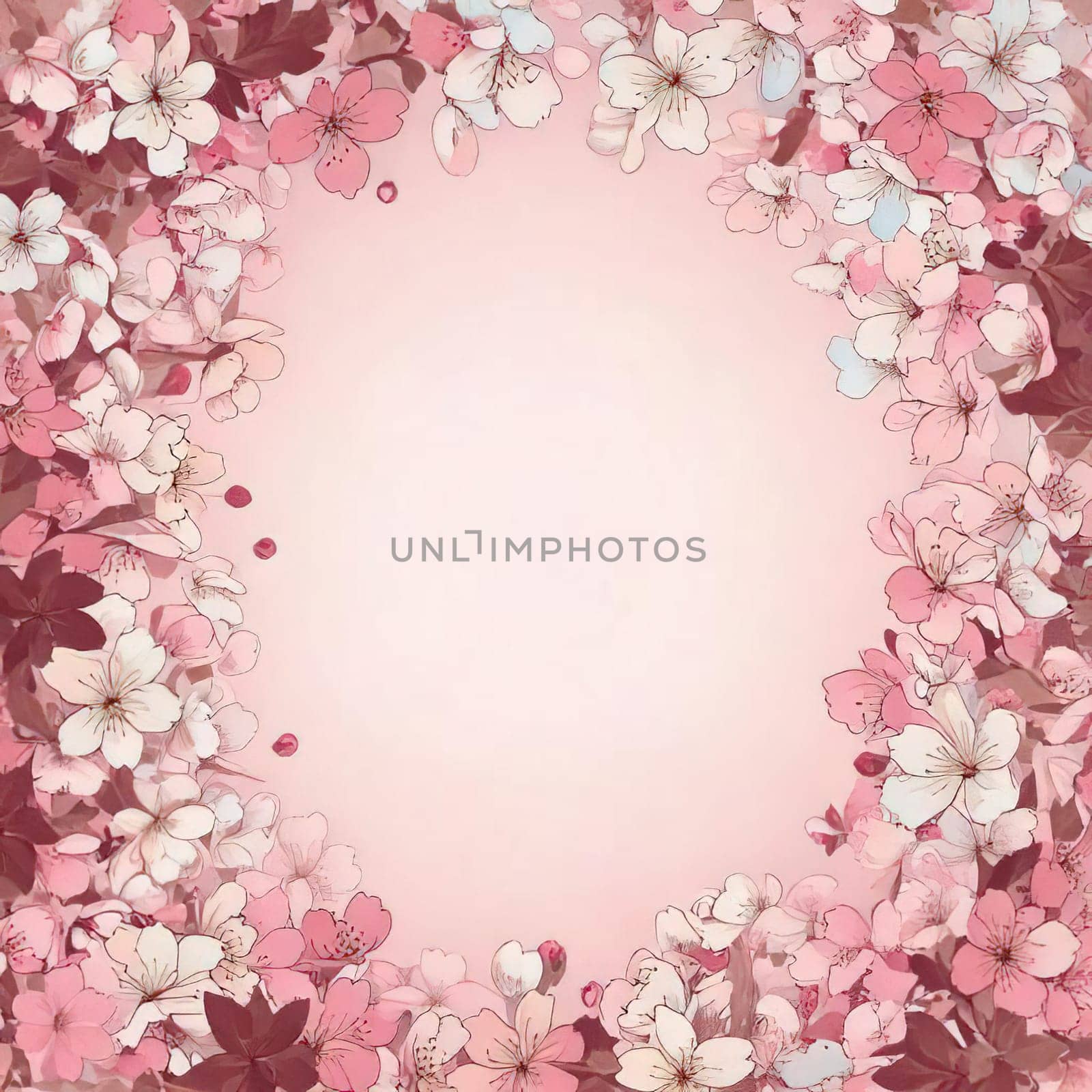 Breathtaking Beauty of Spring. Special Occasion Floral Template. Pastel Colors and Blank Space Floral Frame. Perfect Design for Invitations, Special Occasions and Celebrations. A delicate floral frame designed in soft pastel tones provides the perfect backdrop for invitations, cards, announcements or congratulatory messages. Featuring vibrantly colored flowers, this elegant yet simple design includes a large blank space in the center for adding text. Perfect for special occasions, wedding invitations, birthday cards or social media sharing.