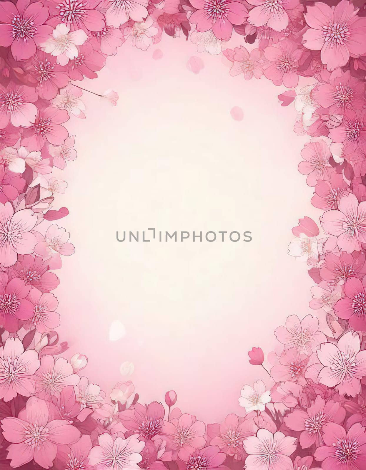 Breathtaking Beauty of Spring. Special Occasion Floral Template. Pastel Colors and Blank Space Floral Frame. Perfect Design for Invitations, Special Occasions and Celebrations. A delicate floral frame designed in soft pastel tones provides the perfect backdrop for invitations, cards, announcements or congratulatory messages. Featuring vibrantly colored flowers, this elegant yet simple design includes a large blank space in the center for adding text. Perfect for special occasions, wedding invitations, birthday cards or social media sharing.