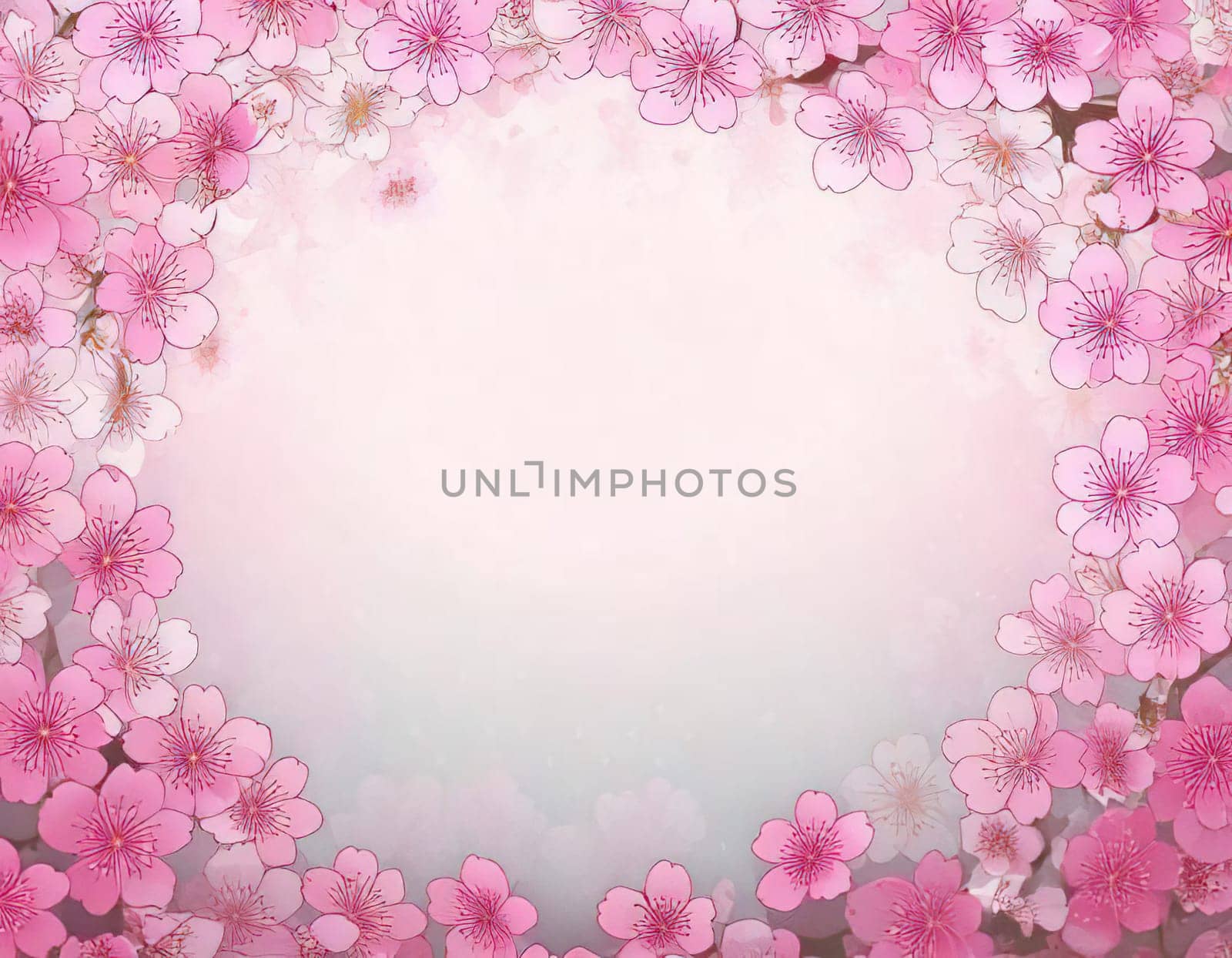 Breathtaking Beauty of Spring. Special Occasion Floral Template. Pastel Colors and Blank Space Floral Frame. Perfect Design for Invitations, Special Occasions and Celebrations. A delicate floral frame designed in soft pastel tones provides the perfect backdrop for invitations, cards, announcements or congratulatory messages. Featuring vibrantly colored flowers, this elegant yet simple design includes a large blank space in the center for adding text. Perfect for special occasions, wedding invitations, birthday cards or social media sharing.