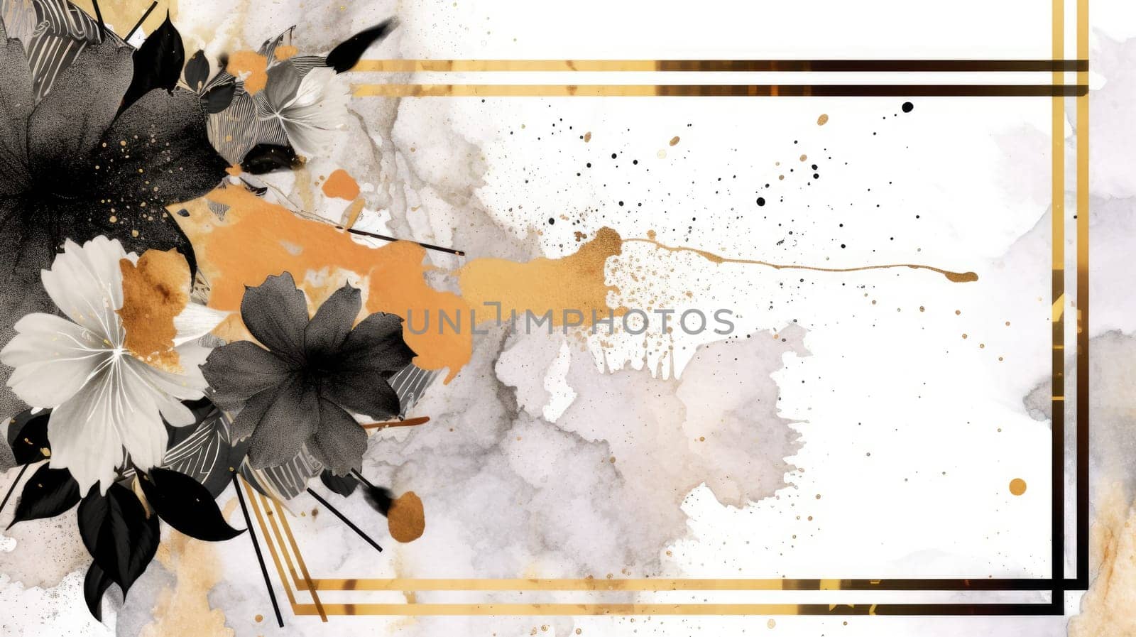 Watercolor abstract design for background of wedding or buzzy social media banner on white background generative AI