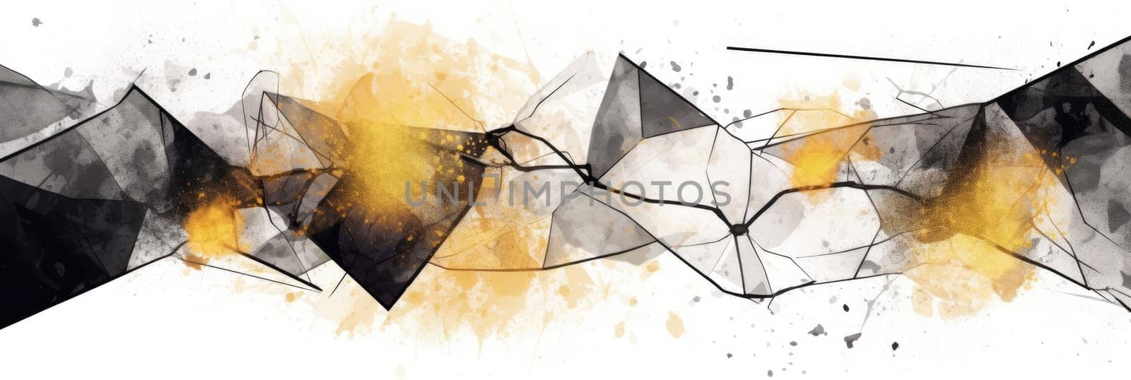 Abstract watercolor artwork mixed with buzzy geometric shapes by biancoblue