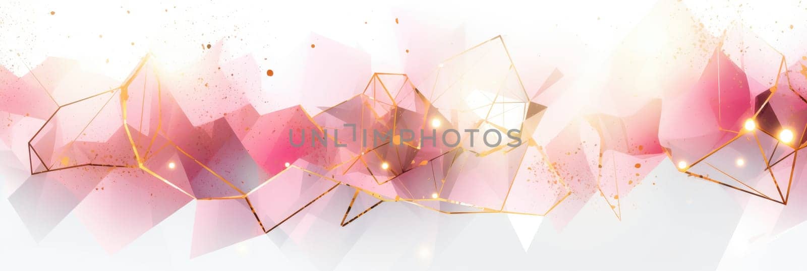 Abstract watercolor artwork mixed with buzzy geometric shapes for background of social media banner generative AI image