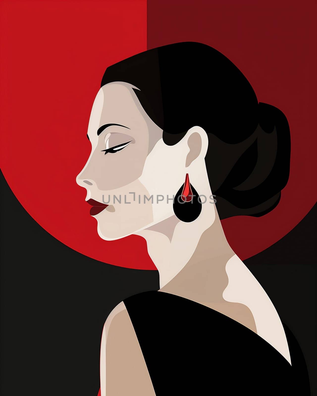 woman elegance luxury glamour dress modern background isolated model fashion sexy poster pretty vintage attractive hat female lady portrait graphic style red. Generative AI.