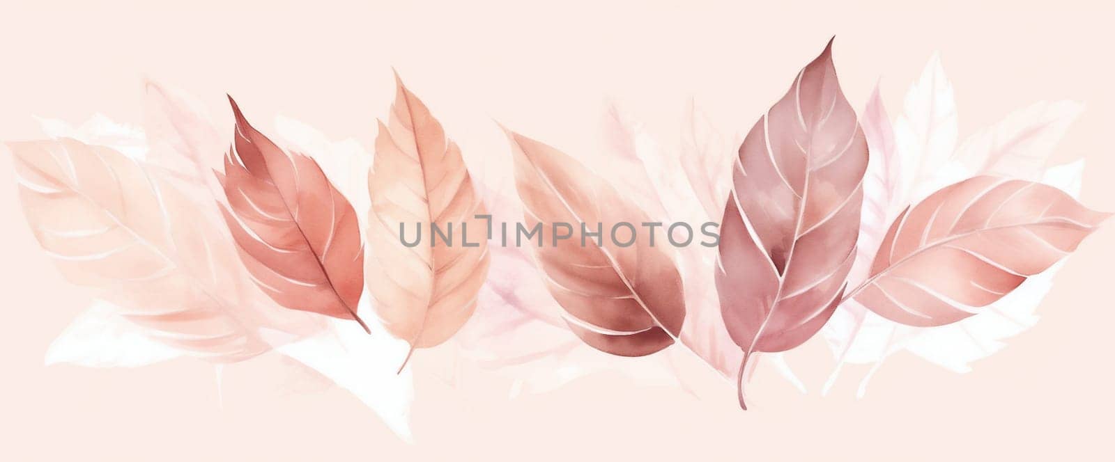 autumn nature fall orange watercolor background seasonal leaf plant decoration isolated. Generative AI. by Vichizh