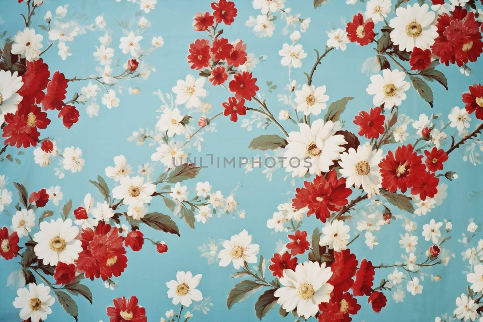 Art floral retro blossom blue vintage decorative fabric beauty print seamless nature pattern background illustration wallpaper flower design spring textile