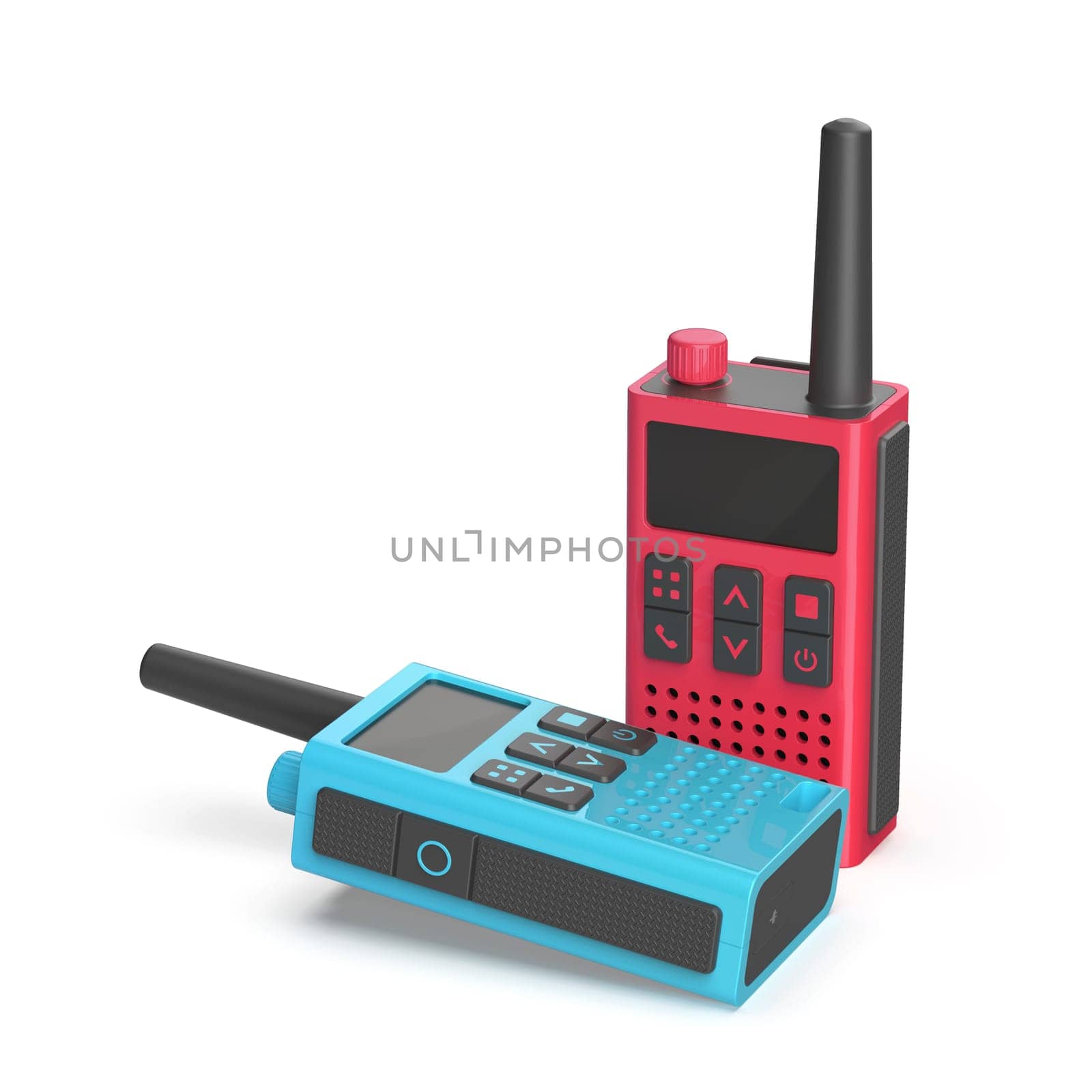 Red and blue handheld transceivers by magraphics