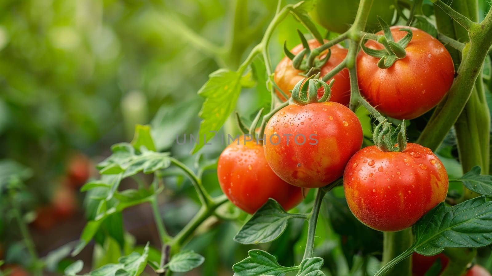 tomatoes are growing in the garden, Generative AI, food