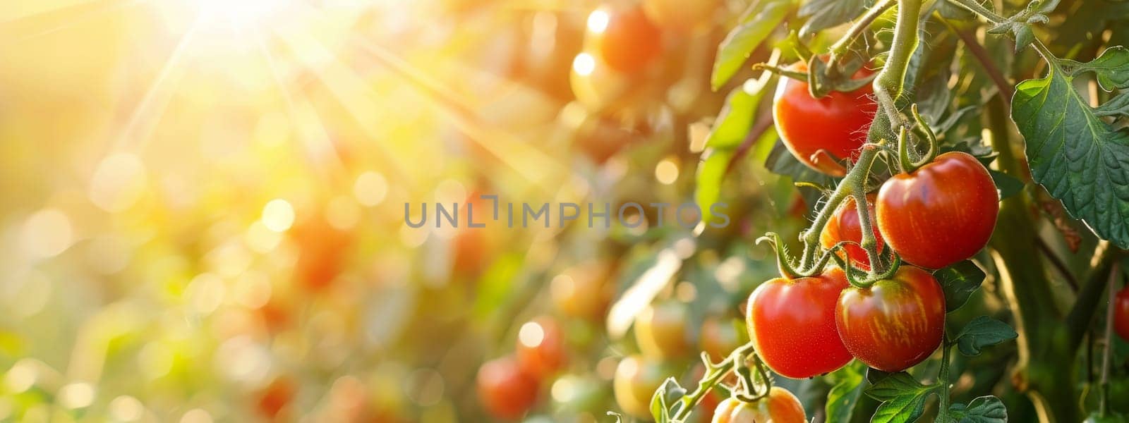 tomatoes are growing in the garden, Generative AI, food