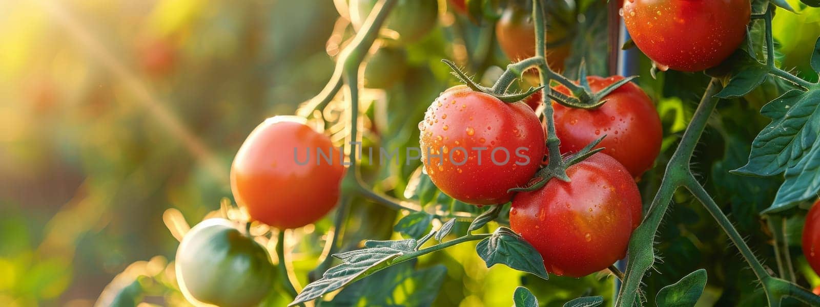 tomatoes are growing in the garden, Generative AI, food