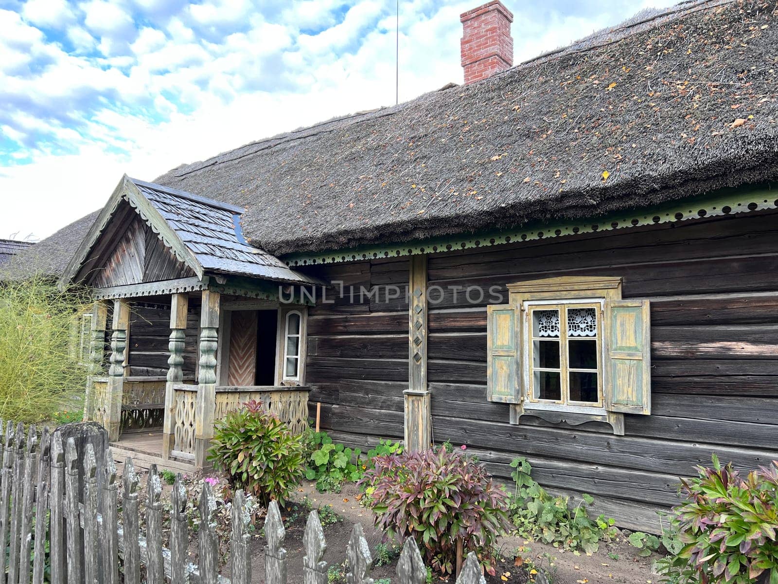Farmhouse at the Ethnographic Open-Air Museum of Lithuania in Kaunas. High quality photo