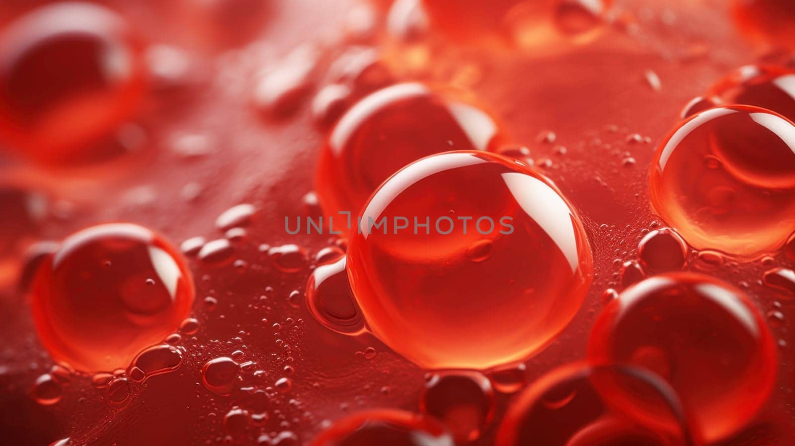 Close-Up Image of Vivid Red Red Blood Cells Flowing Through Human Veins.