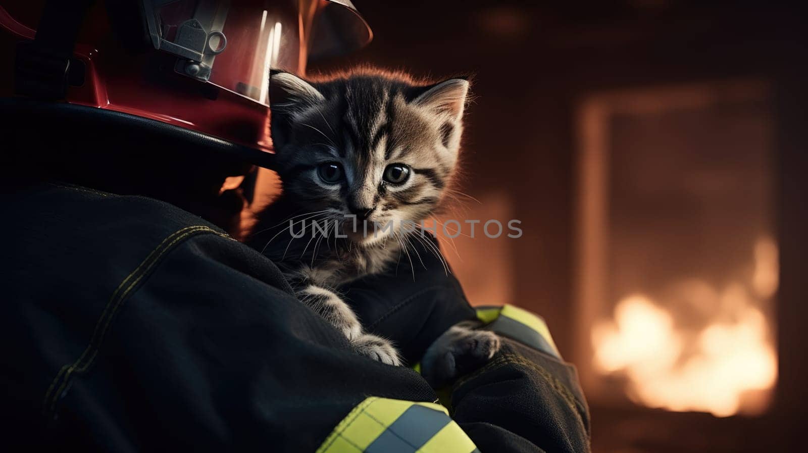 A courageous firefighter risks his life to rescue a scared kitten from a burning building. This heartwarming act showcases the bravery and dedication of those who protect our communities.