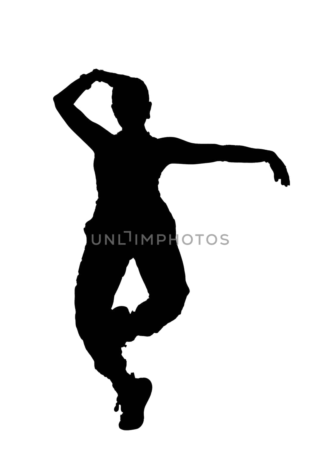 A graceful silhouette of a woman elegantly dancing against a pure white background, creating a striking visual contrast that captivates viewers