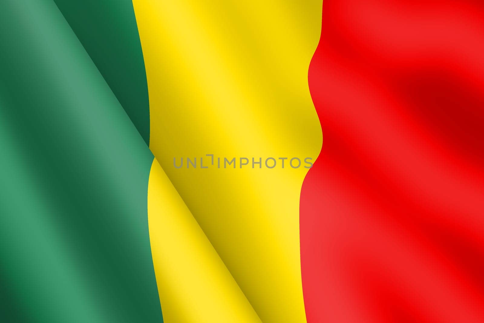 A Mali waving flag 3d illustration wind ripple