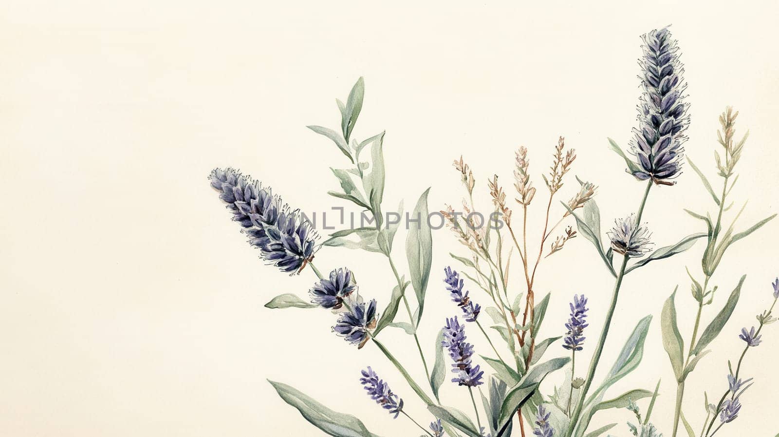 Detailed botanical watercolor illustration on light