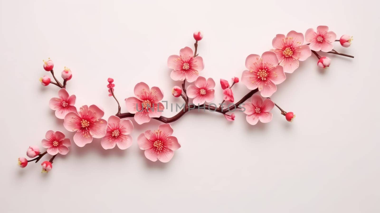 These delicate handmade pink paper flowers have a natural look, perfect for spring and summer designs. Isolated on a white background, they provide space for creative text or graphics.