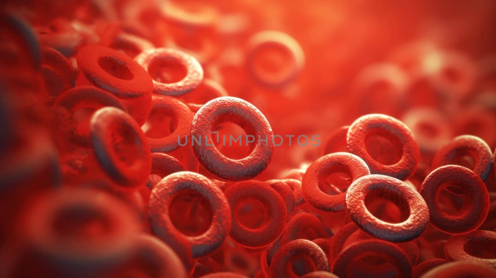 Detailed 3D Illustration of Red Blood Cells and Their Vital Role in Oxygen Transport.