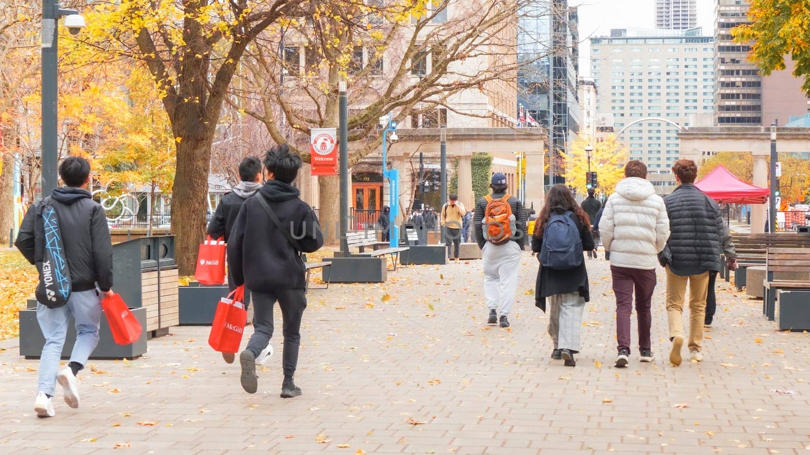Montreal, Quebec Canada - Oct 27 2024: McGill University Open Doors event with lots of students on sunny fall autumn day.