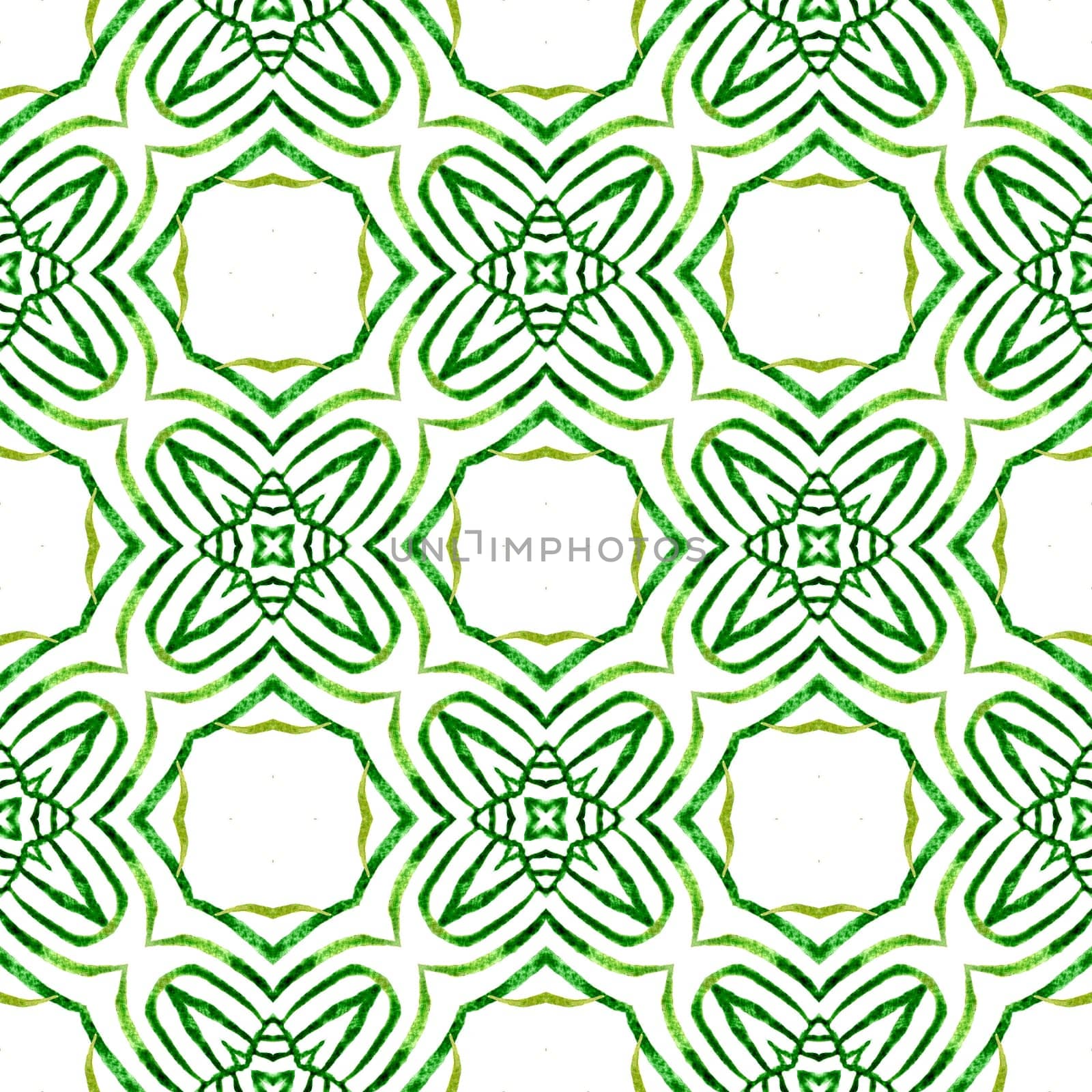 Striped hand drawn design. Green fancy boho chic summer design. Repeating striped hand drawn border. Textile ready mesmeric print, swimwear fabric, wallpaper, wrapping.