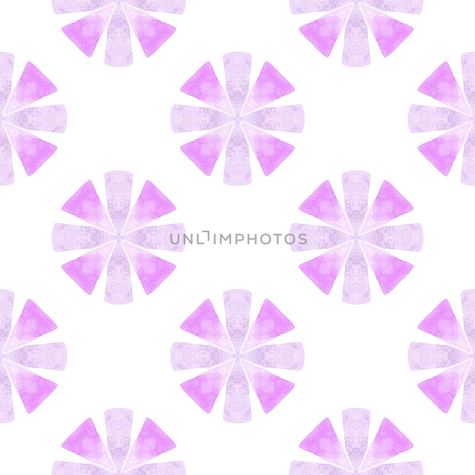 Ethnic hand painted pattern. Purple nice boho chic summer design. Textile ready extraordinary print, swimwear fabric, wallpaper, wrapping. Watercolor summer ethnic border pattern.