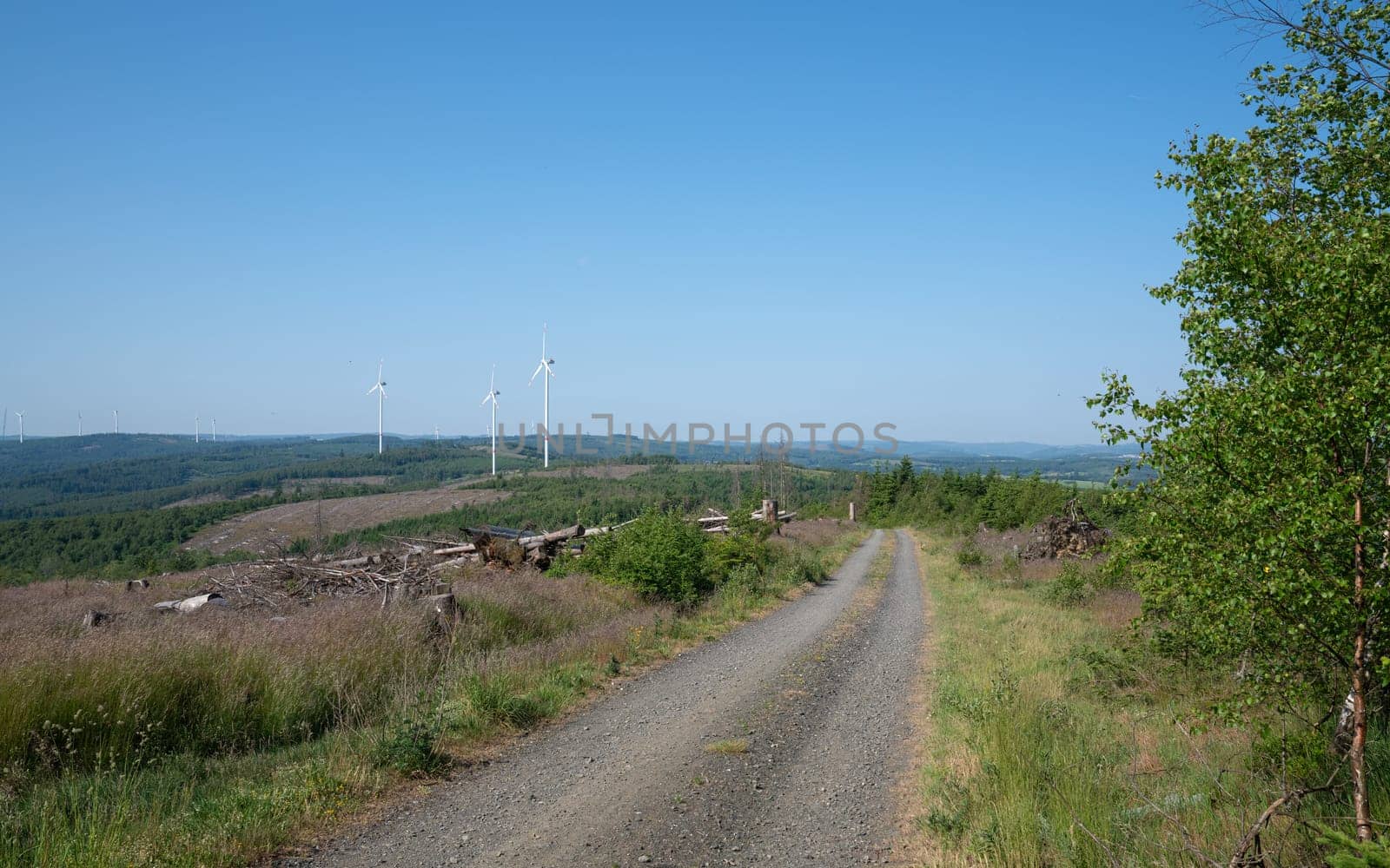 Panoramic landscape of Southern Rothaar Mountains, Siegen-Wittgenstein, Hesse, Germany