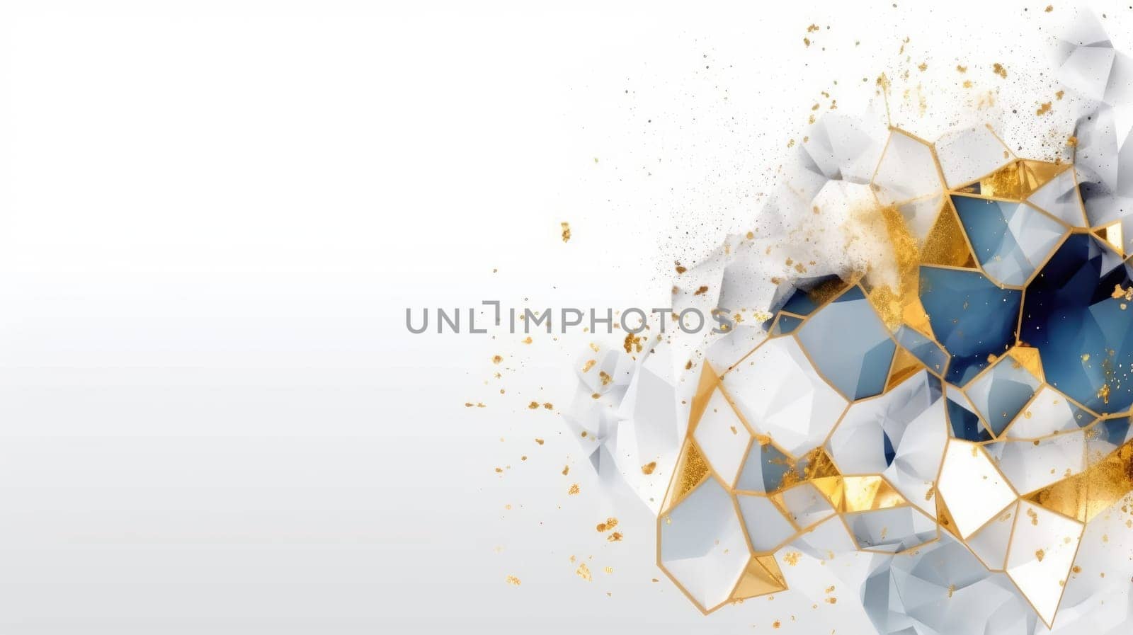 Abstract watercolor artwork mixed with buzzy geometric shapes for background of social media banner generative AI image