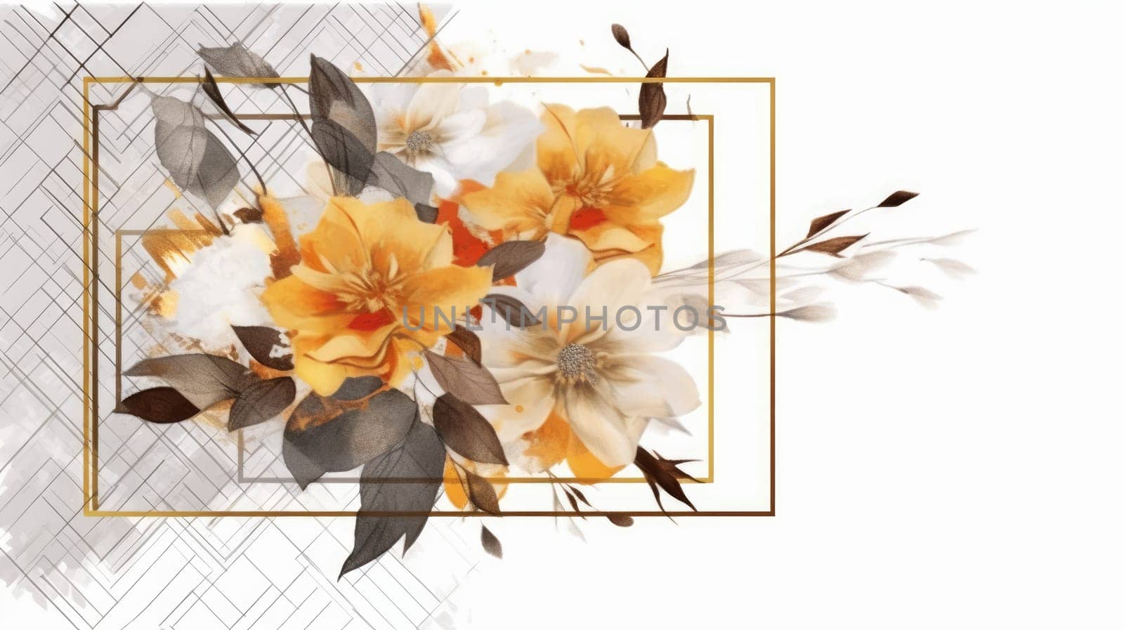 Watercolor abstract design for background of wedding or buzzy social media banner generative AI