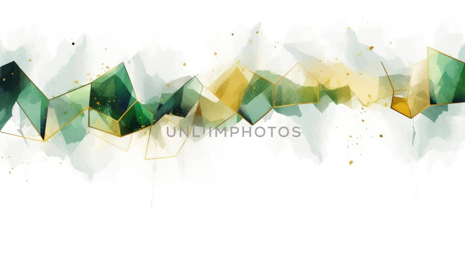 Abstract watercolor artwork mixed with buzzy geometric shapes for background of social media banner generative AI image