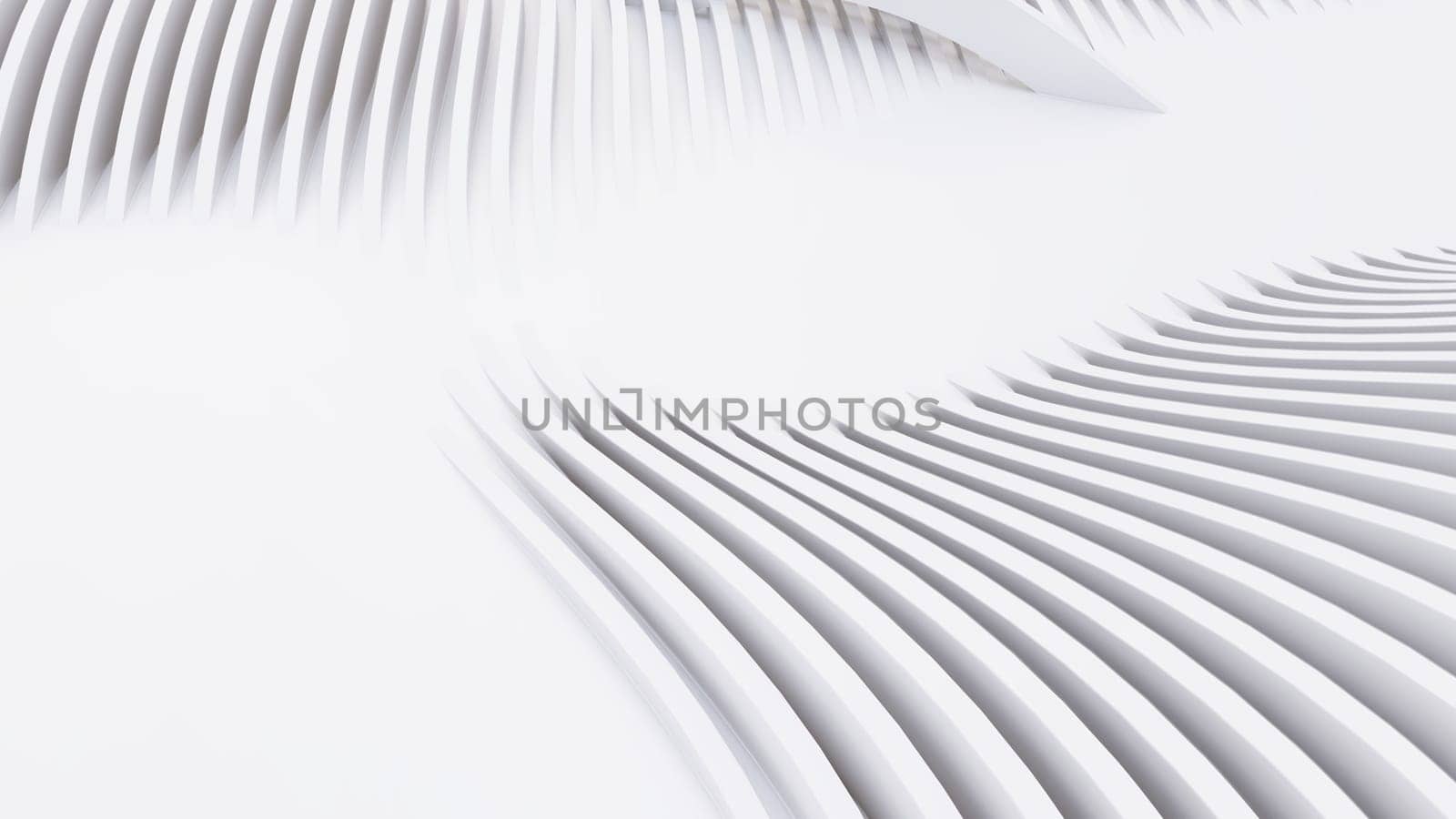 Abstract Curved Shapes. White Circular Background. Abstract background. 3d illustration