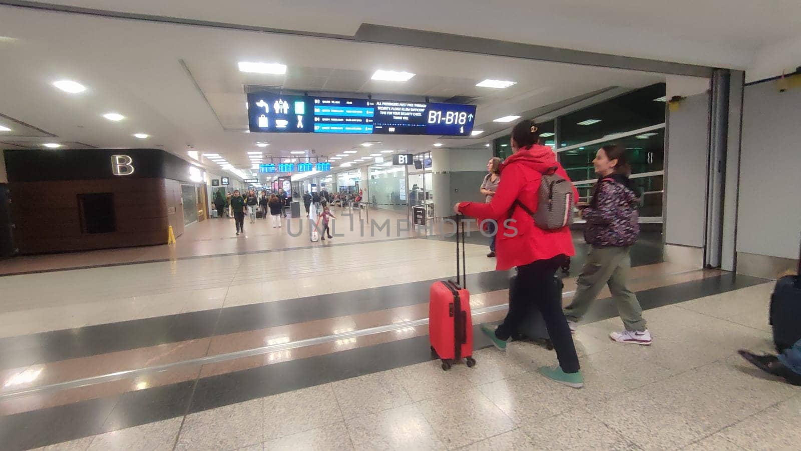 October 26, 2024 Prague Czech Republic Europe, Vaclav Havel Airport, people tourists in the lobby waiting for a flight. High quality photo