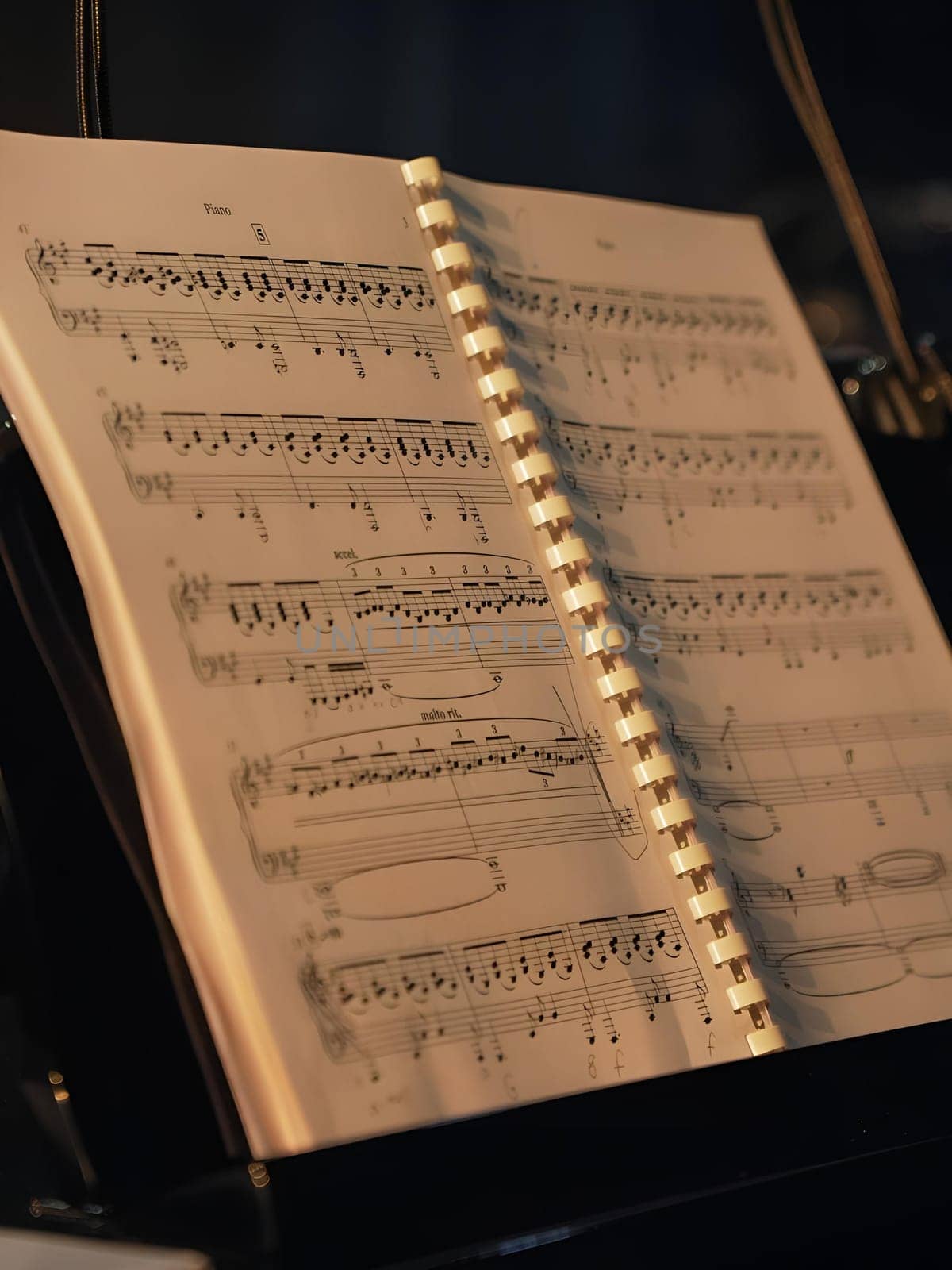 Music sheets. Melodies written with different musical symbols as background, closeup. High quality photo