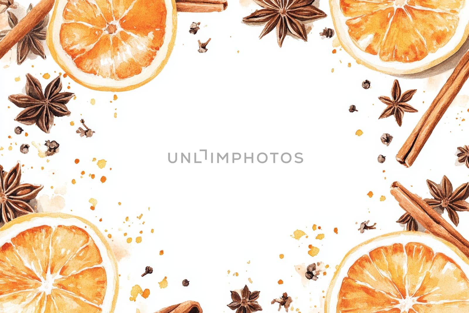 Orange, anise and cinnamon on a white background. High quality photo