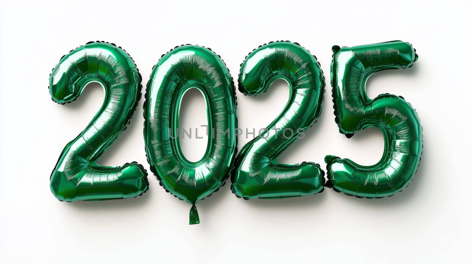 2025. Happy New Year. Balloons in the shape of numbers 2025. High quality photo