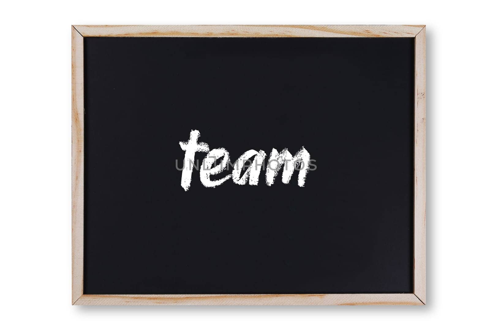 A team concept chalk on chalkboard with clipping path to remove shadow